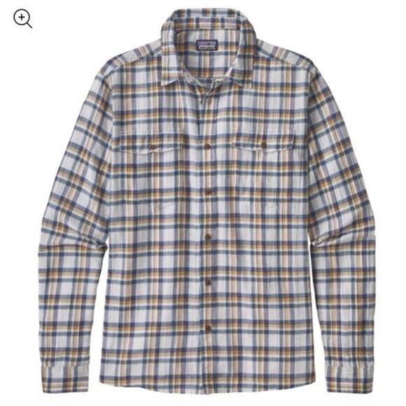 Patagonia Other - Patagonia Organic Cotton Plaid Button Front Steersman Shirt Anchor Big Blue Sur
